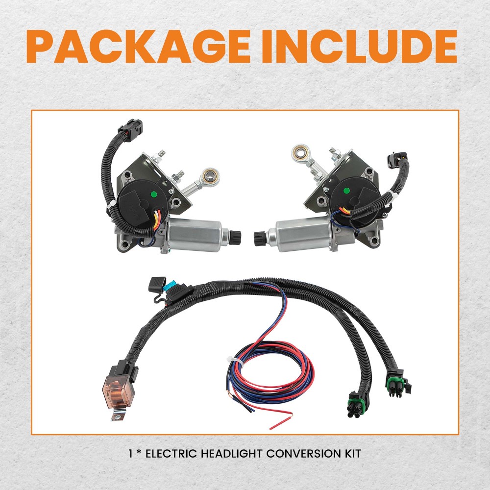 Electric Headlight Motor Conversion Kit Compatible for Corvette Base Coupe 2-Door 1968-1982