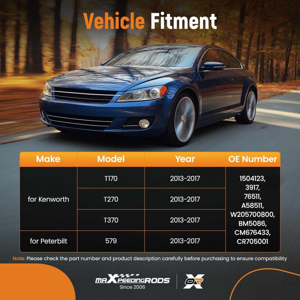 Front HVAC Blower Motor w/ Fan Cage compatible for Kenworth T170 2013-2017 1504123 A58511