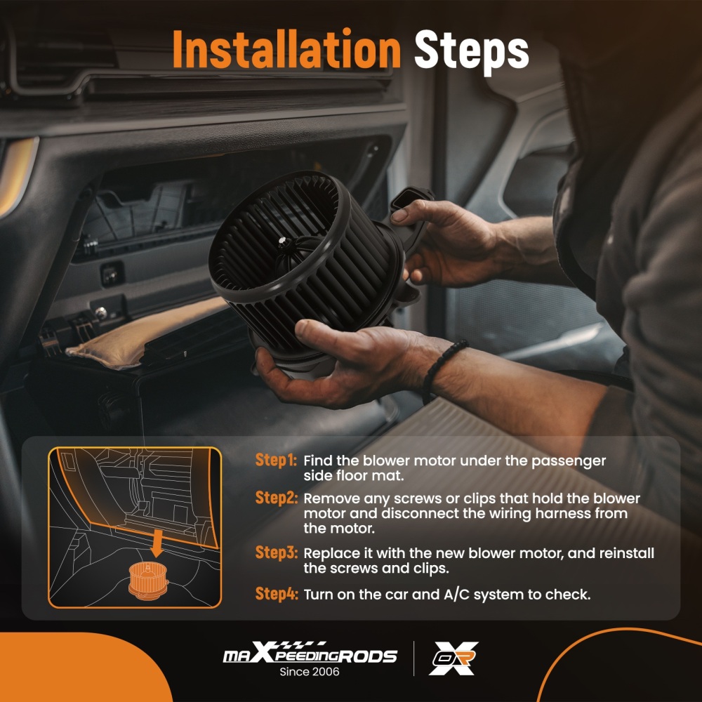 Front HVAC Blower Motor w/ Fan Cage compatible for Kenworth T170 2013-2017 1504123 A58511