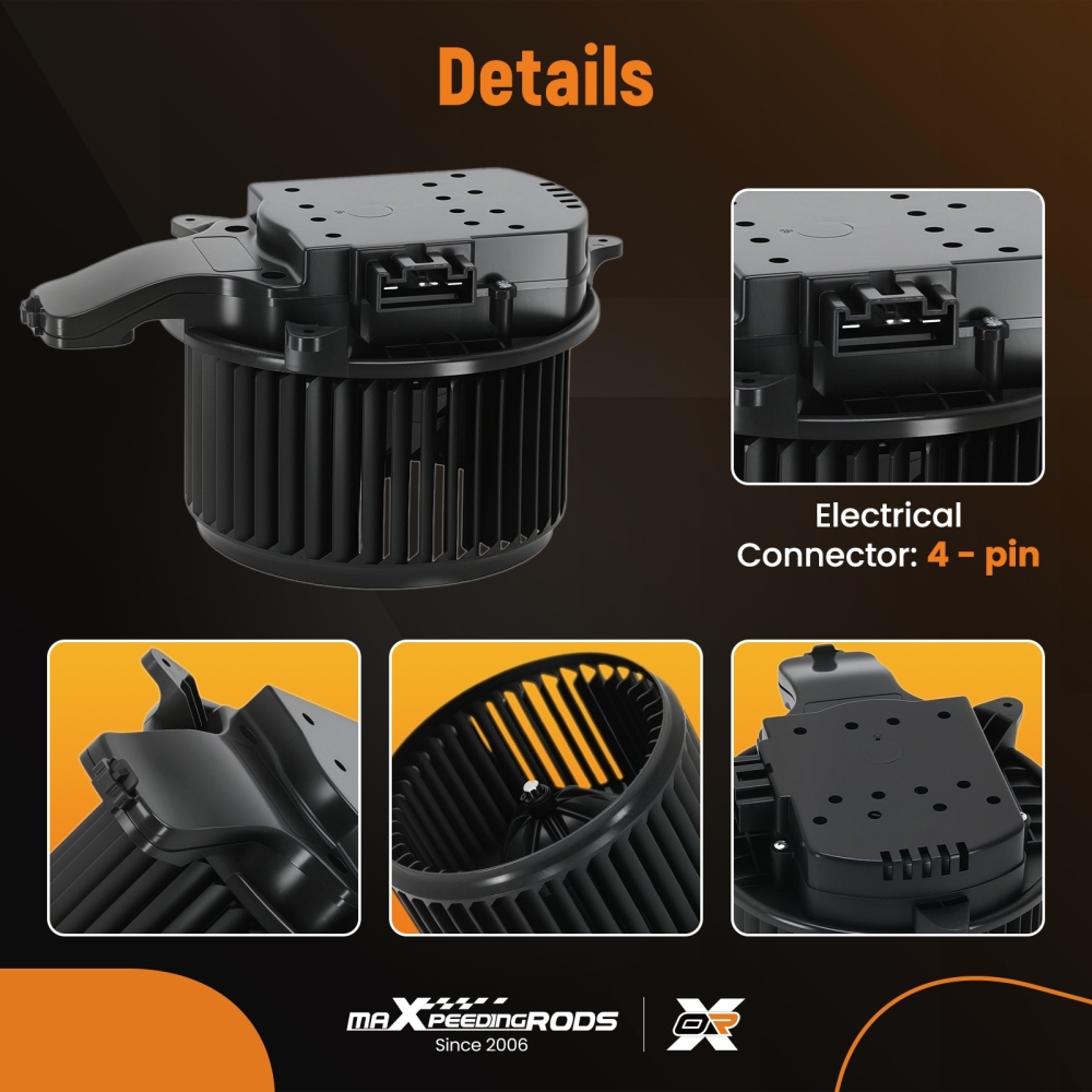 Front HVAC Blower Motor w/ Fan Cage compatible for Kenworth T170 2013-2017 1504123 A58511