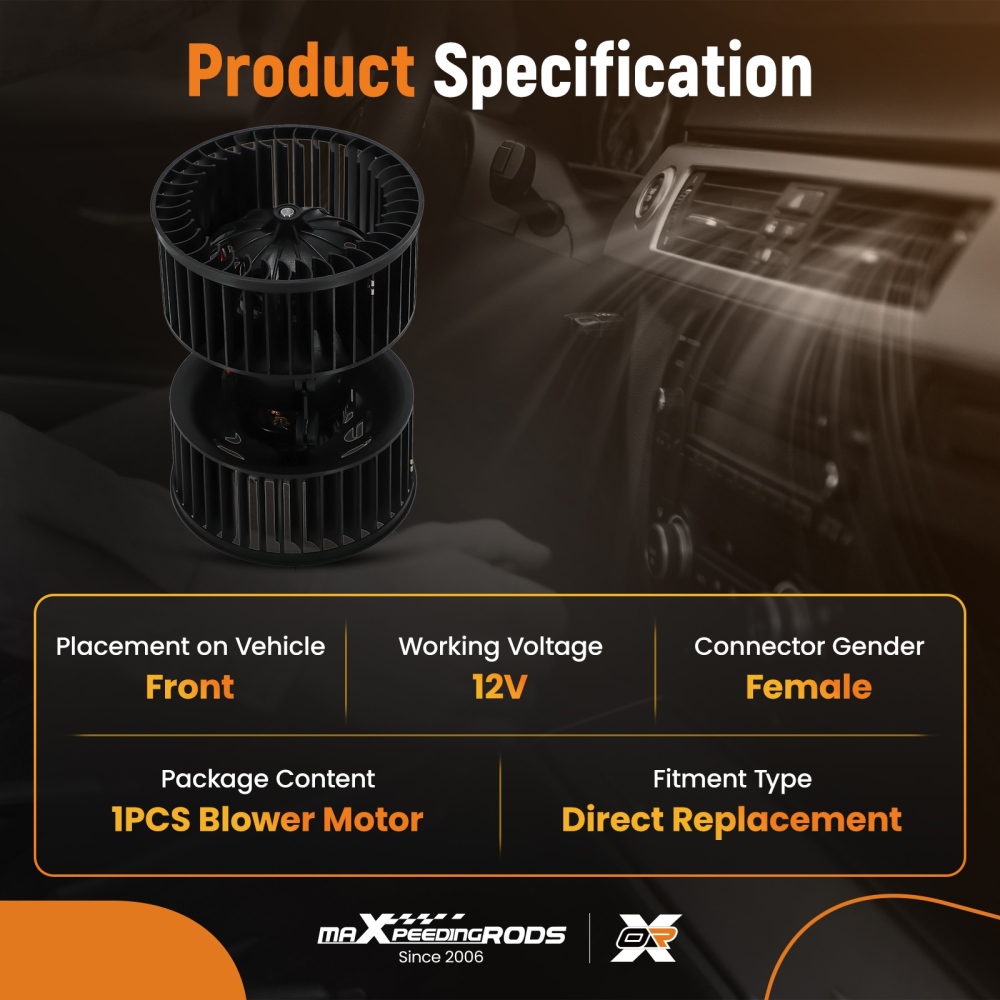 Front HVAC Blower Motor compatible for BMW E46 318ti 320i 323Ci 323i 1999-2001 64119204154