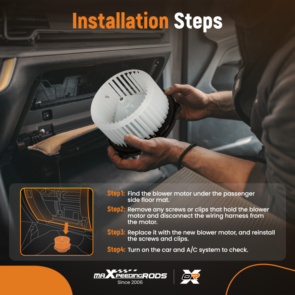 Front Heater Blower Motor with Fan Cage compatible for Honda Pilot 2003-2008 79310-S84-A01