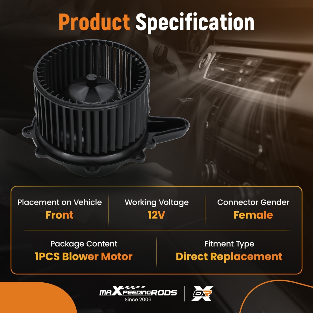 Front A/C Heater Blower Motor Fan compatible for Lincoln Blackwood 2002 Navigator 1998-2002