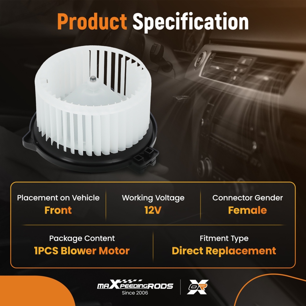 A/C Fan Heater Blower Motor compatible for Toyota Corolla CE Sedan 4-Door 1.8L l4 2003-2008