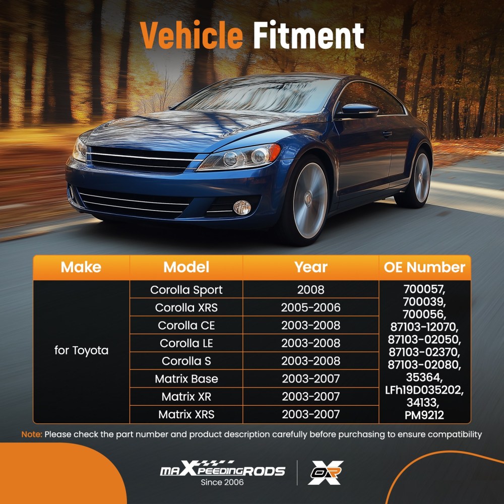 A/C Fan Heater Blower Motor compatible for Toyota Corolla CE Sedan 4-Door 1.8L l4 2003-2008