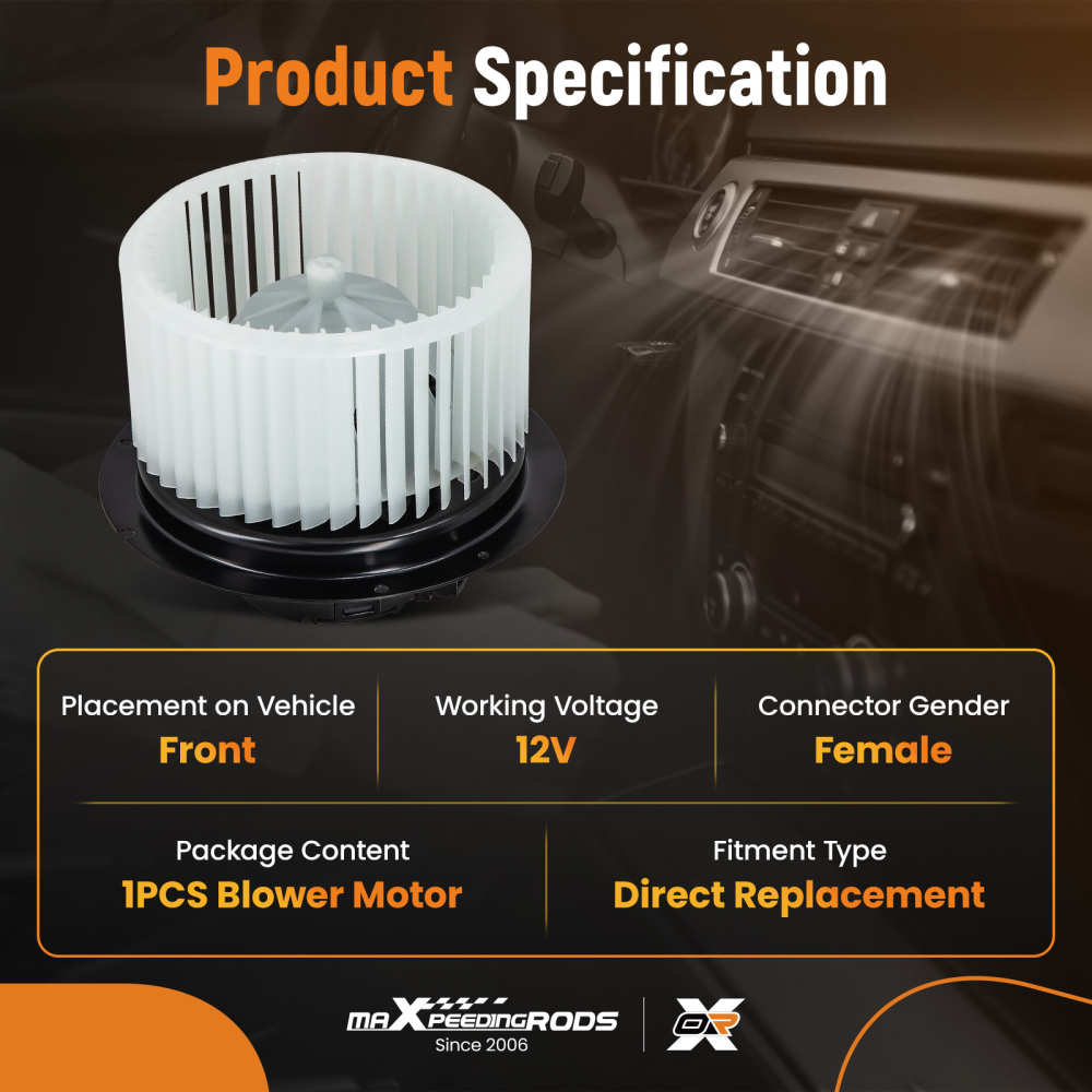 A/C Heater Blower Motor w/Fan Cage compatible for Ford Excursion 00-05 compatible for Ford F-550 700099