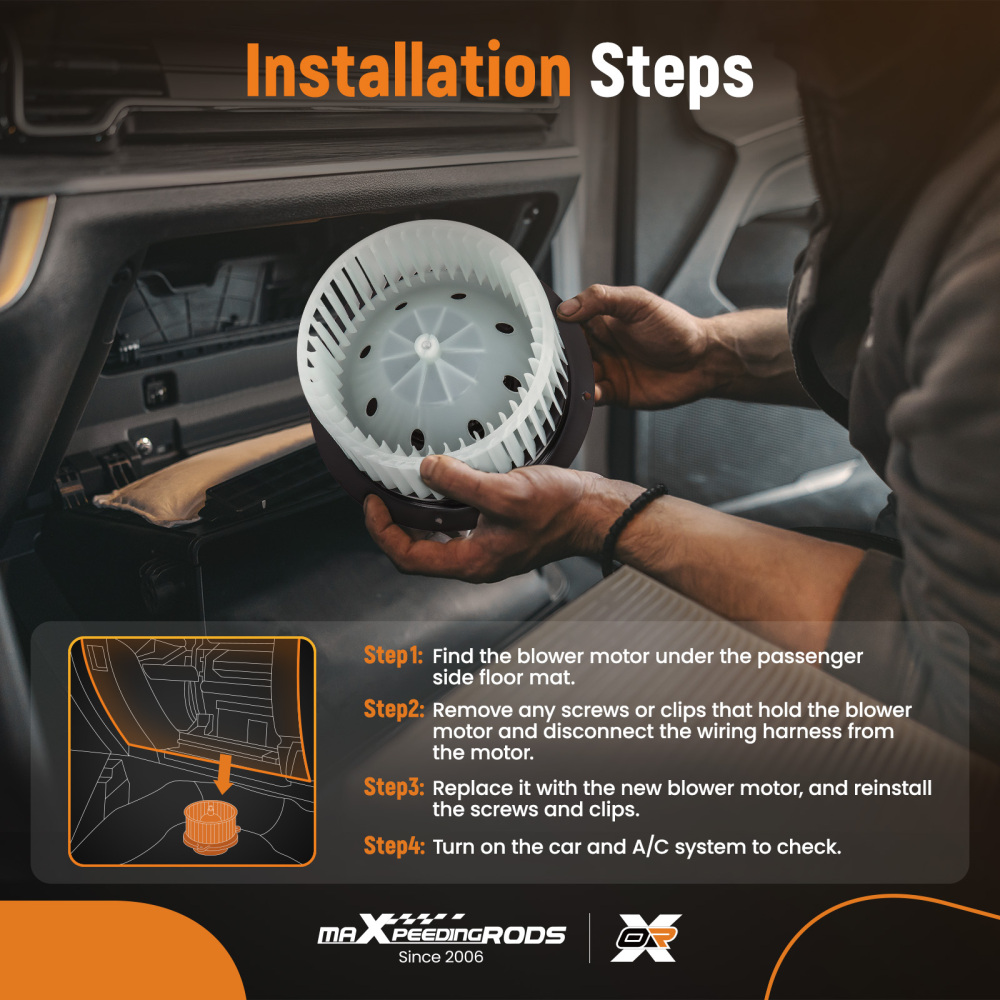 A/C Heater Blower Motor w/Fan Cage compatible for Ford Excursion 00-05 compatible for Ford F-550 700099