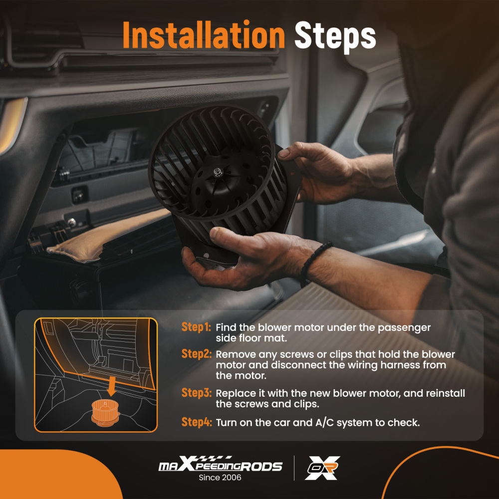 HAVC Heater Blower Motor w/ Fan Cage compatible for Chevrolet GMC C1500 C2500 K1500 700103