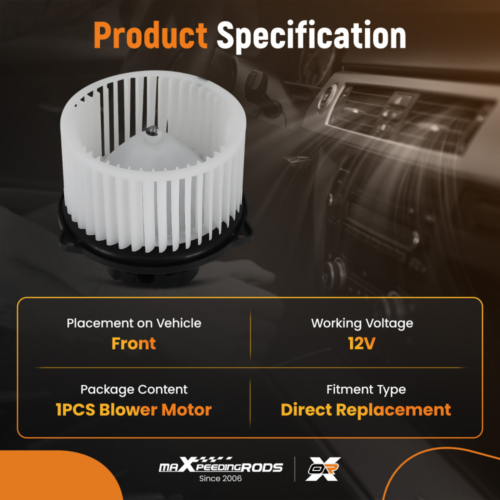 Front HVAC Blower Motor w/ Wheel compatible for Hyundai Santa Fe 2001-2006 l4 2.4L 700118