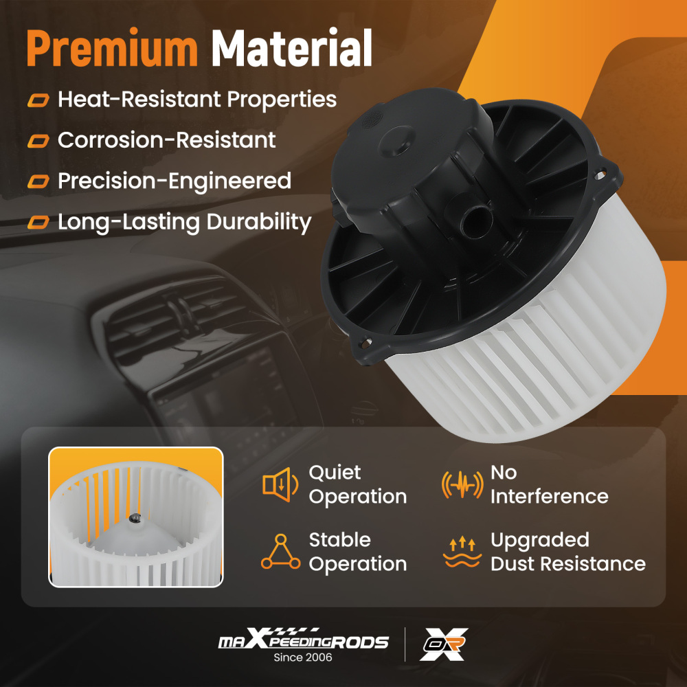 Front HVAC Blower Motor w/ Wheel compatible for Hyundai Santa Fe 2001-2006 l4 2.4L 700118