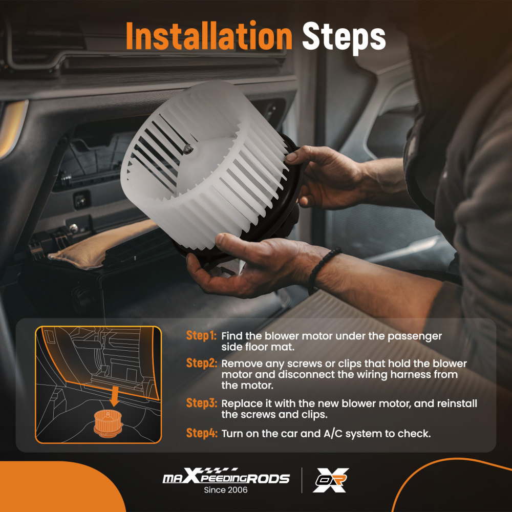 Front HVAC Blower Motor w/ Wheel compatible for Hyundai Santa Fe 2001-2006 l4 2.4L 700118