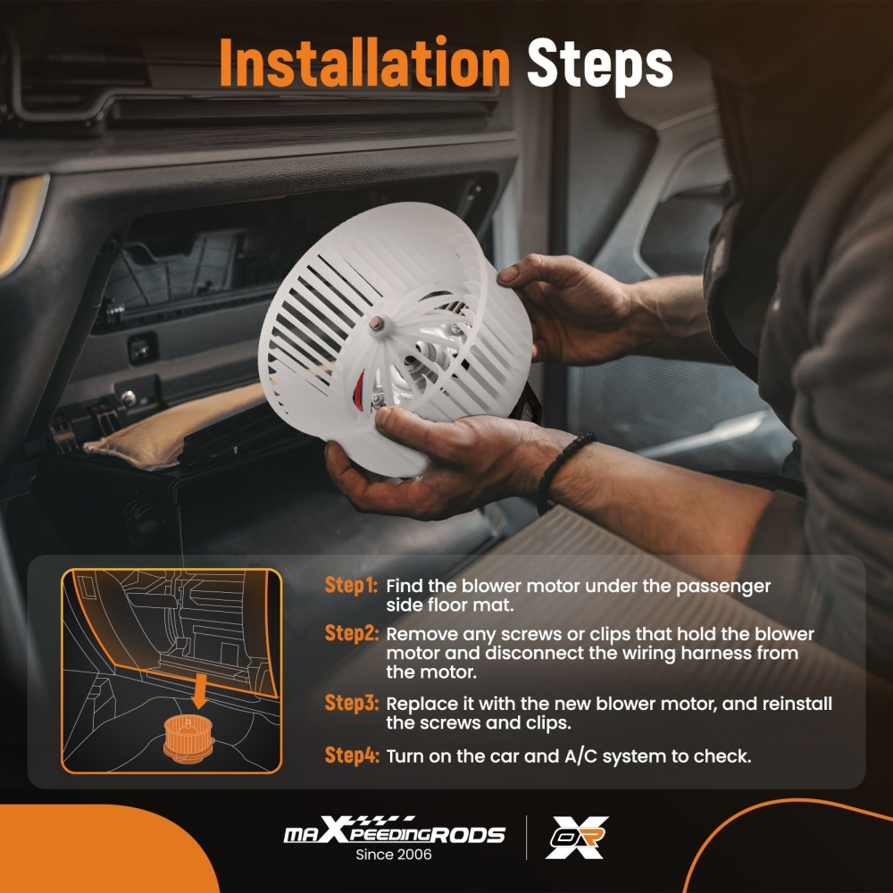 A/C Heater Blower Motor with Fan compatible for BMW 528i/550i/535i/640i 2010-2018 700294