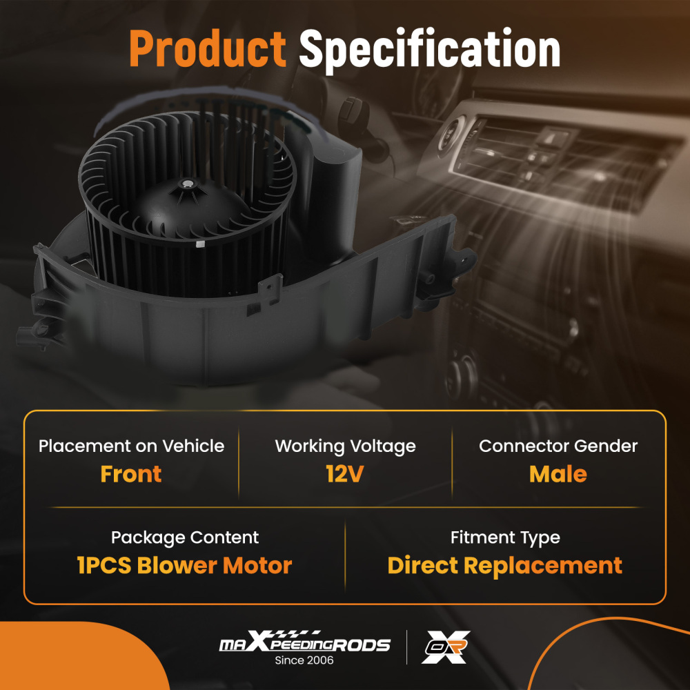 HVAC Blower Motor Assembly w/ Fan Cage compatible for BMW X5 2014-2018 X6 2015-2019PM4933