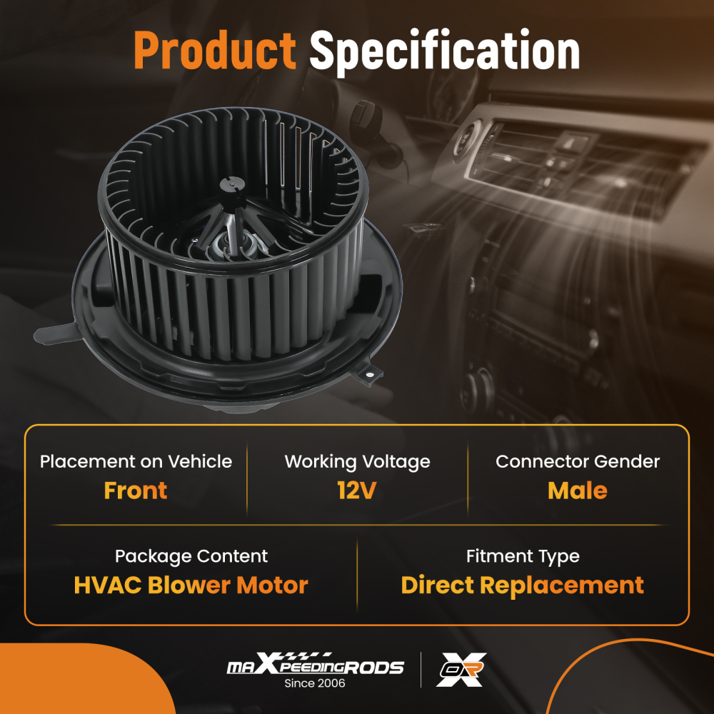 HVAC Heater Blower Motor compatible for Mercedes-Benz B200 W245 2.0L 2006-2011 1698200642