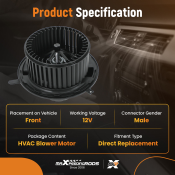 HVAC Heater Blower Motor compatible for Mercedes-Benz B200 W245 2.0L 2006-2011 1698200642