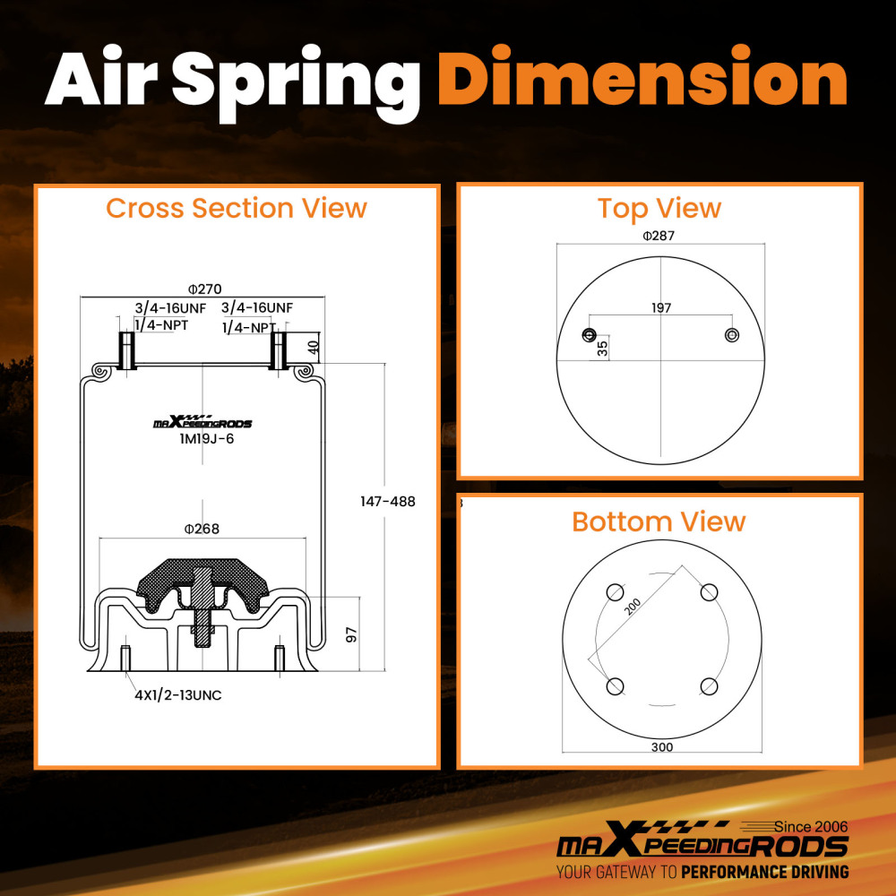 Air Suspension Spring Bag for Firestone W01-358-8050 for Goodyear 1R14-039