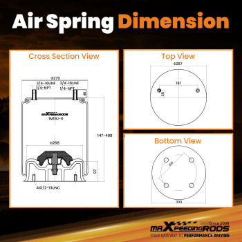 2pcs Air Suspension Bags for Firestone W01-358-8050 for Goodyear 1R14-039