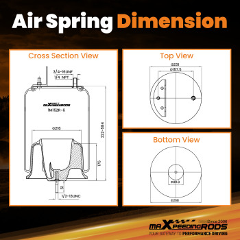 Pair Air Spring Bags compatible for Freightliner 16-13810-000 for Firestone W01-358-9780