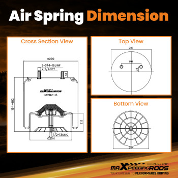 2x Air Suspension Bags for Firestone W01-358-8091 compatible for Hendrickson S20901 S-20901