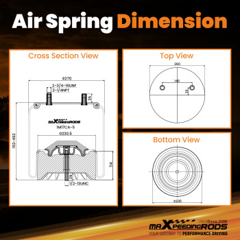 Pair Air Bellow Suspension Bags For Firestone W01-358-8709 for Goodyear 1R13159