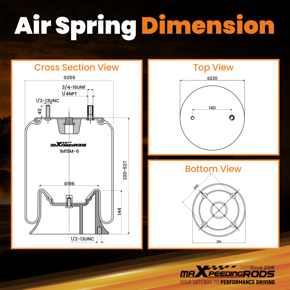 2pcs Air Suspension Bellow Bags for Goodyear 1R12-092 compatible for Hendrickson 35614-7