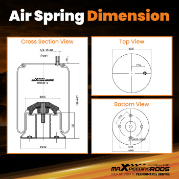 2x Air Suspension Spring Bags for ContiTech 161035 compatible for Hendrickson C20124 S20124