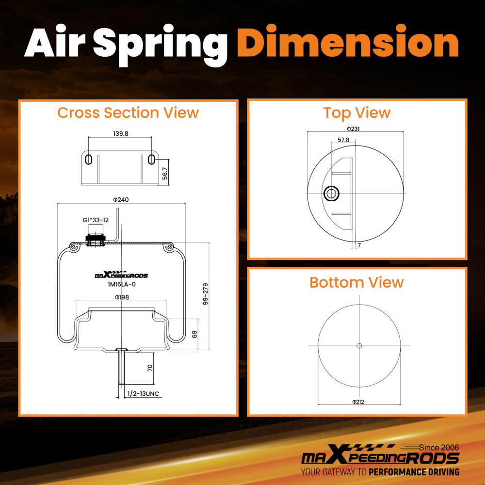 Air Suspension Spring Bag for Goodyear 1R11-268 for ContiTech68357 99-10S861