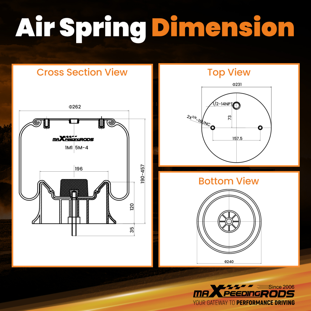 Air Suspension Spring Bag For Peterbilt 1R12-069 for Goodyear W01-358-9069