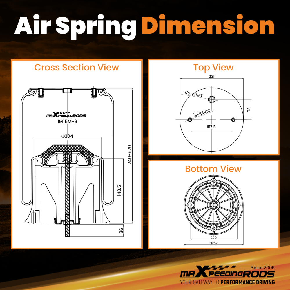 Pair Air Suspension Bags compatible for Peterbilt 03-07887 for Firestone W01-358-8852