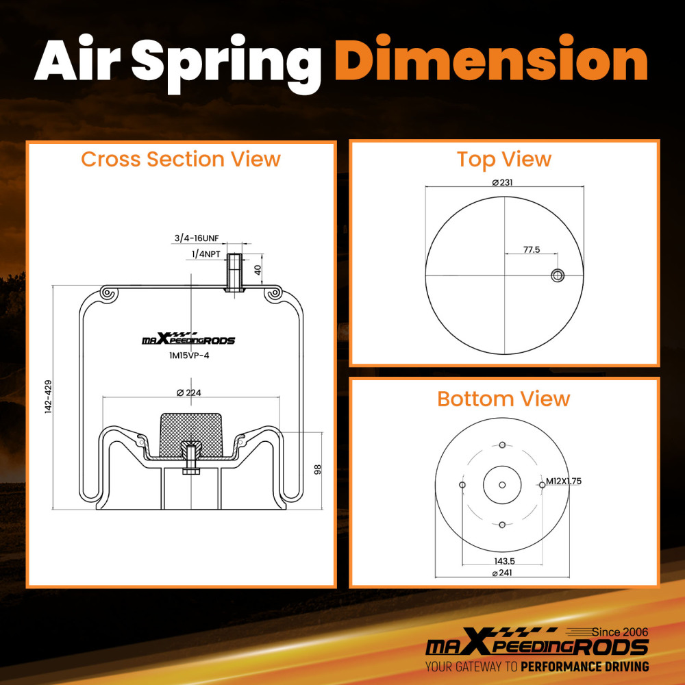 Pair Air Suspension Bags for ContiTech 910-13 for Goodyear 1R13077 1R13-077