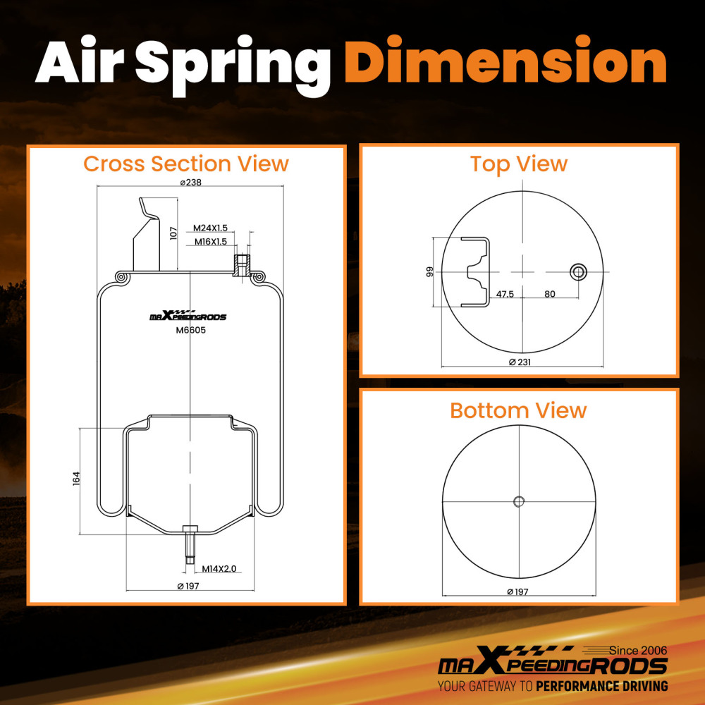 Air Bellow Suspension Bag for Firestone W01-M58-8472 for Goodyear 1R11 805