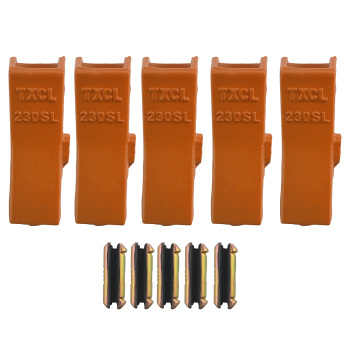 230 Series 5PC Bucket Teeth for Excavator 230HX 230P Steel w/ Pins 5.75