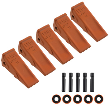 5PC Bucket Teeth Kit compatible for Caterpillar J225 6Y3222 6Y6228 8E6259 Carbon Steel