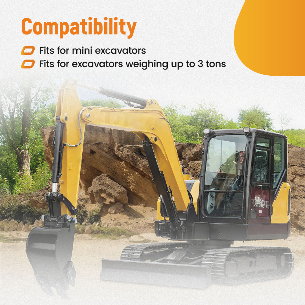 Narrow Bucket Accessory 2-teeth For Typhon compatible for Mini-excavators Direct Replacement