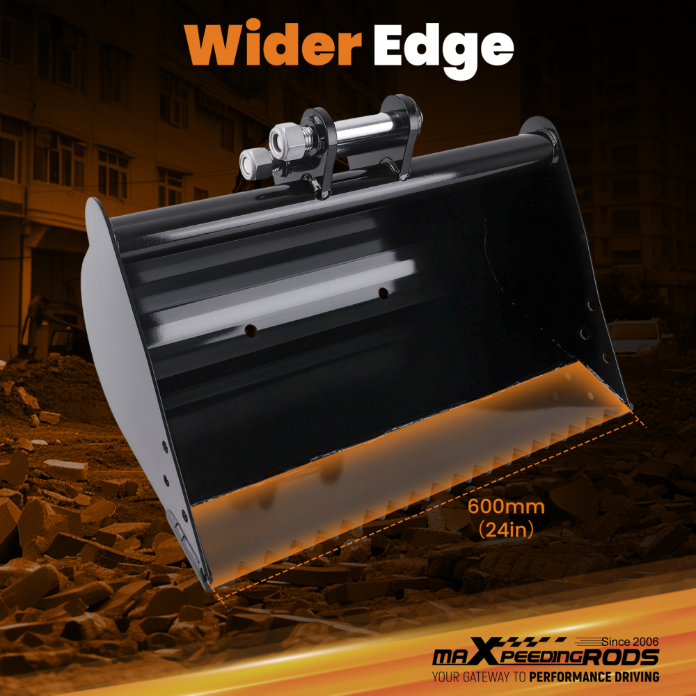 600mm Plain Bucket Grading Flat Attachment compatible for Mini Excavator Digger Flat Bucket
