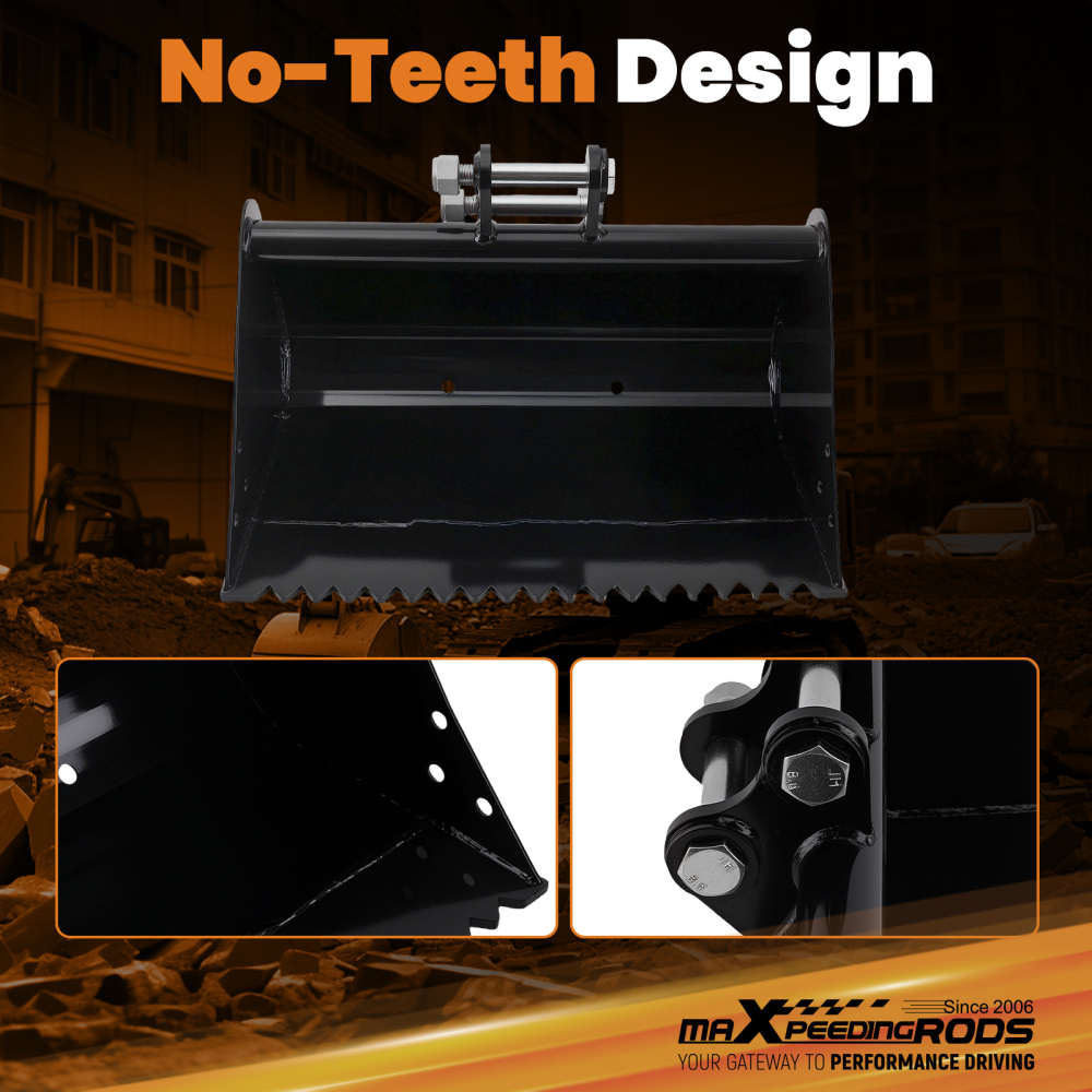 600mm Plain Bucket Grading Flat Attachment compatible for Mini Excavator Digger Flat Bucket
