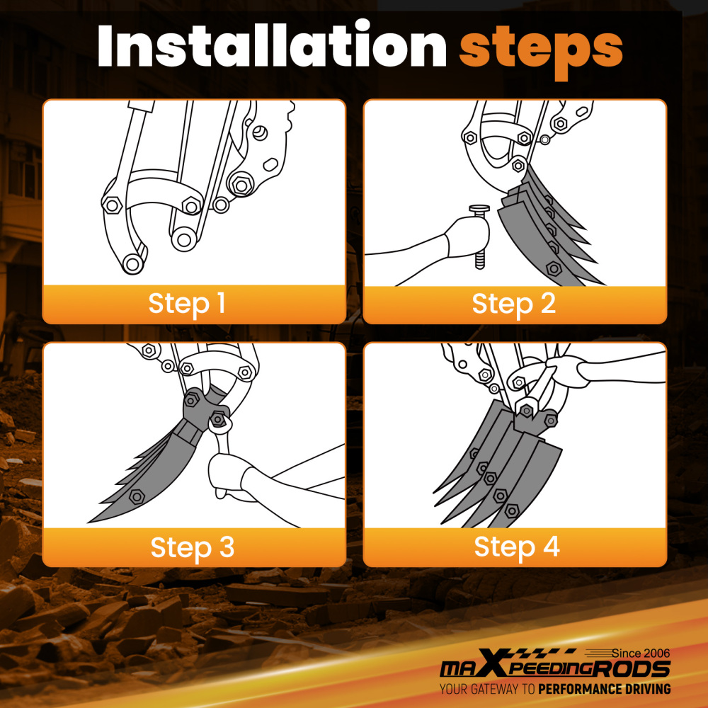 Digger Rake Excavator Attachment Rake Attachments Tools for Grading Loosening