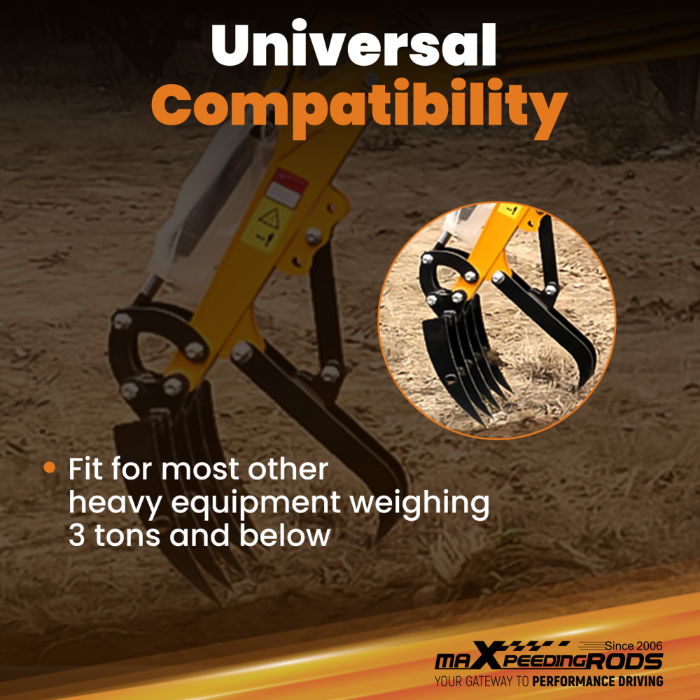 Digger Rake Excavator Attachment Rake Attachments Tools for Grading Loosening