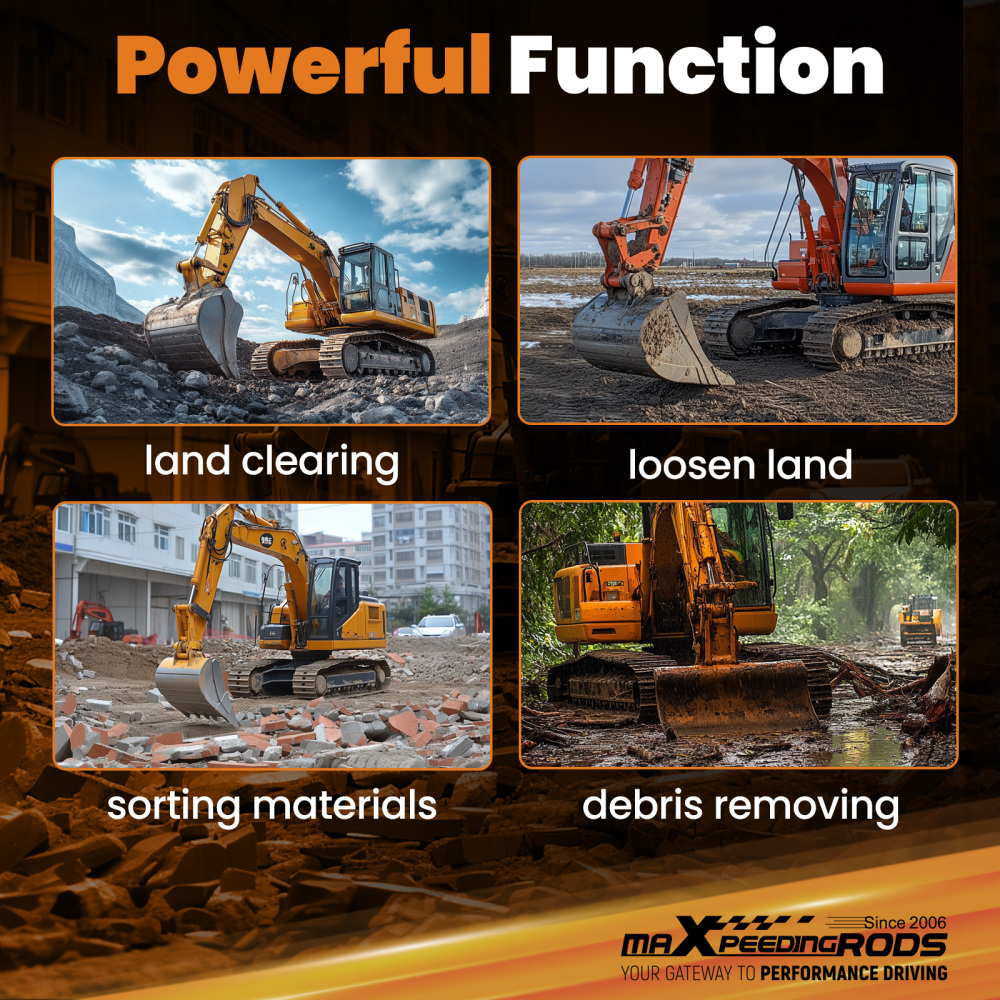 Digger Rake Excavator Attachment Rake Attachments Tools for Grading Loosening