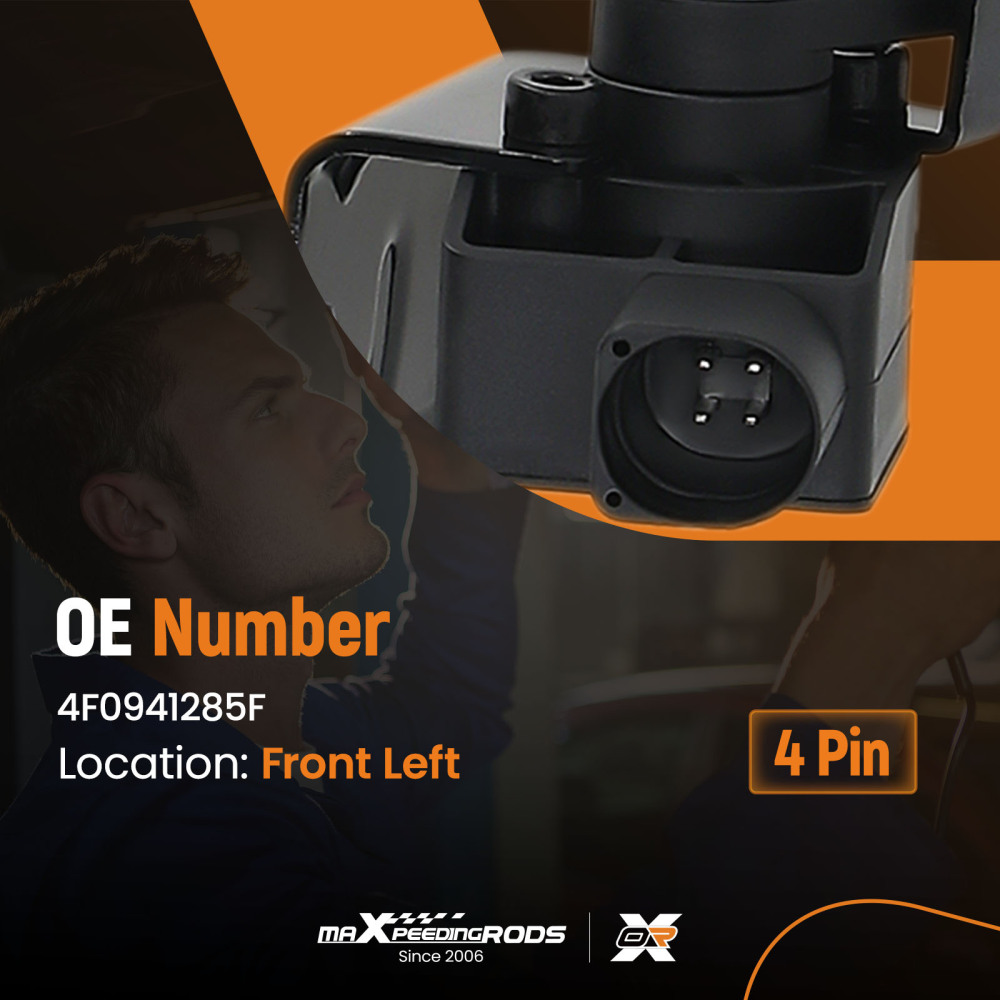 1X Anteriore Sinistro Sensore Altezza compatibile per Audi A6 Avant C6 4F 4F0941285F 4Pin