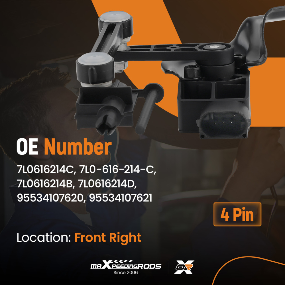 1PC Front Right Height Level Sensor compatible for Audi Q7 compatible for VW Touareg 2004-2015 7L0616214C