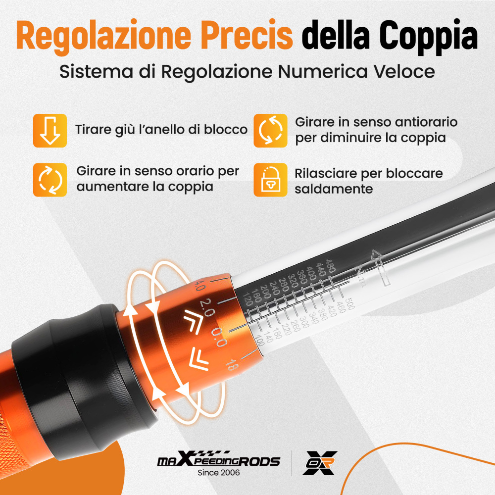 Chiave Dinamometrica 3/4 100-500 Nm Regolabile for Auto con Custodia Plastica