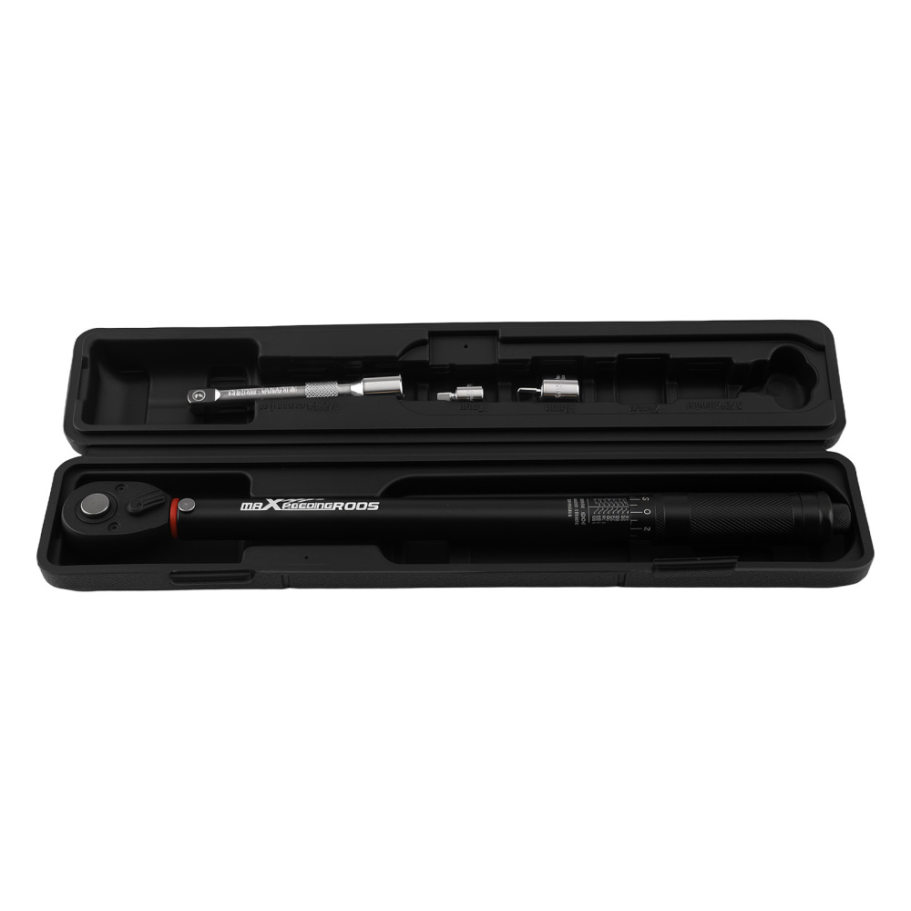 Adjustable Click Torque Wrench 10-150 ft.lb ±4% 1/2 Drive Adapters Extension