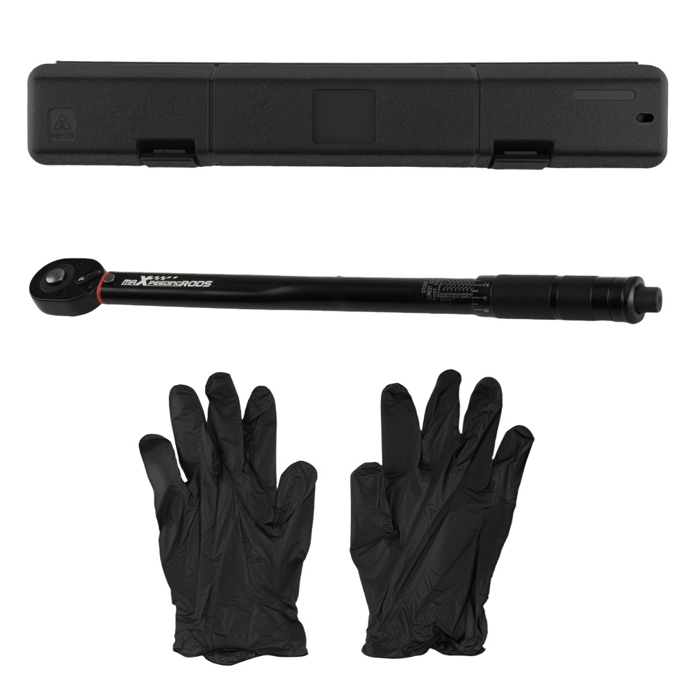 1/2 Drive Torque Wrench 10-150 Ft-Lb Pre-calibrated Chrome Vanadium Steel W/Compatible for Case