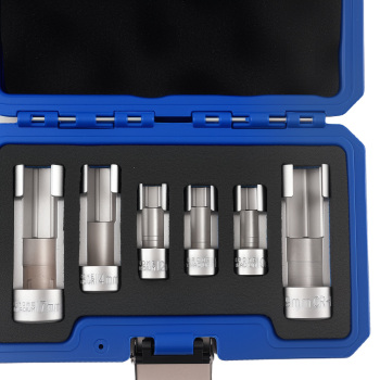 6 Piece Difficult Access Socket Set 3/81/2 Drive 10-19mm for Auto Repair