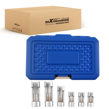 6 Piece Difficult Access Socket Set 3/81/2 Drive 10-19mm for Auto Repair