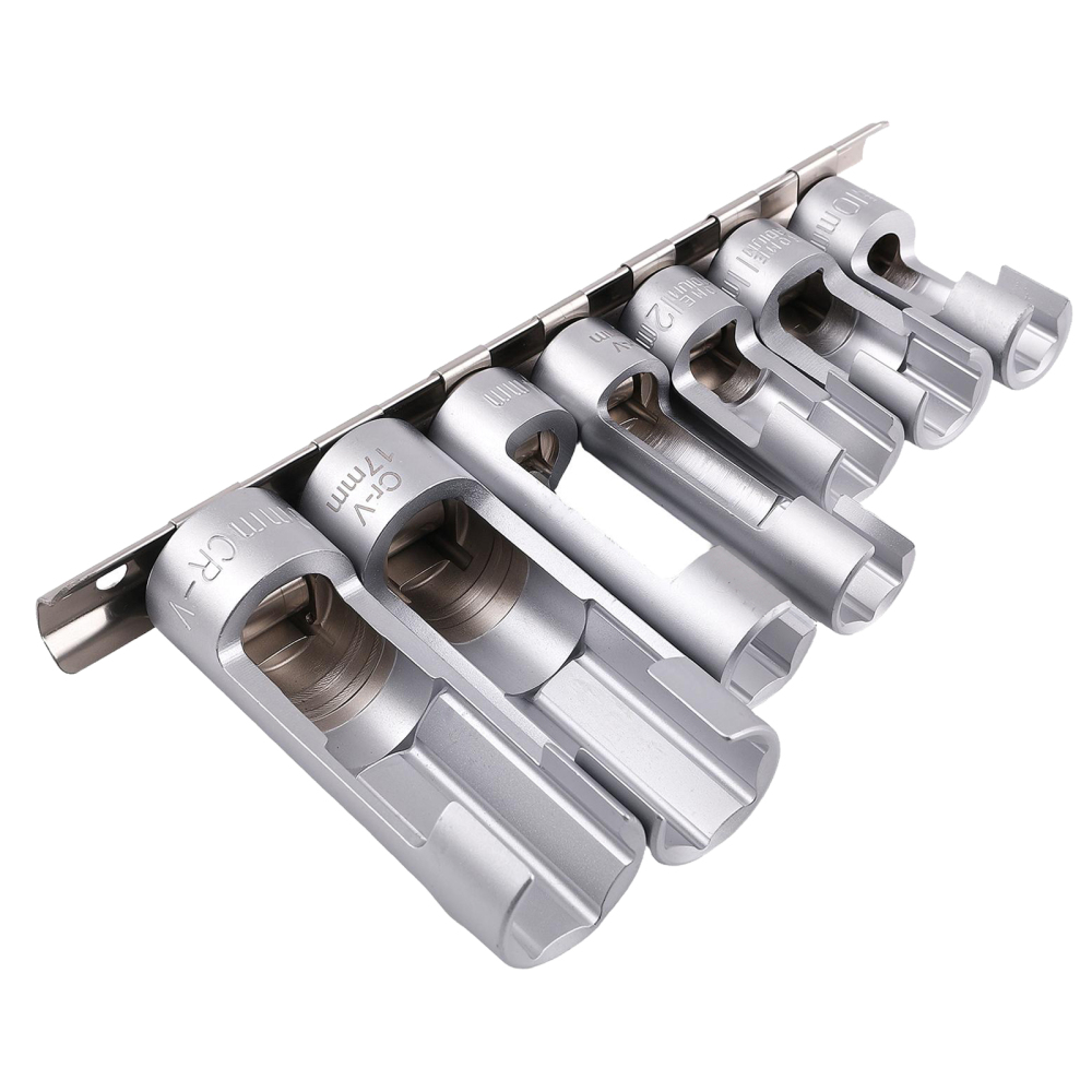 7pc Fuel Line Socket Set for ABS Brake Sensor 10-19mm Chrome Steel Wrench Kit