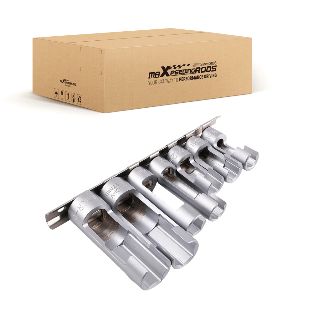 7pc Fuel Line Socket Set for ABS Brake Sensor 10-19mm Chrome Steel Wrench Kit