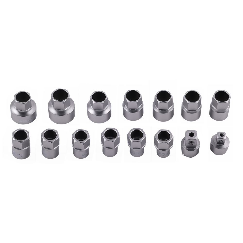 Go Through Socket Set 10-24mm Pass Thru Ratchet CRV Steel Tool Kit W/ Adapters