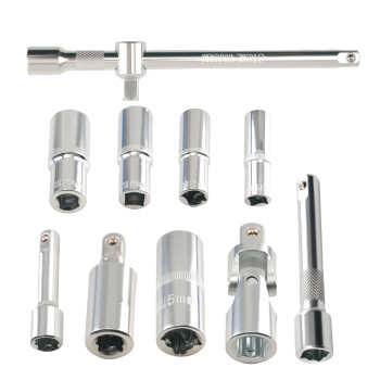 108PCS Drive Ratchet Set 1/2 1/4 Socket Mechanics Tool Kit CR-V Chrome